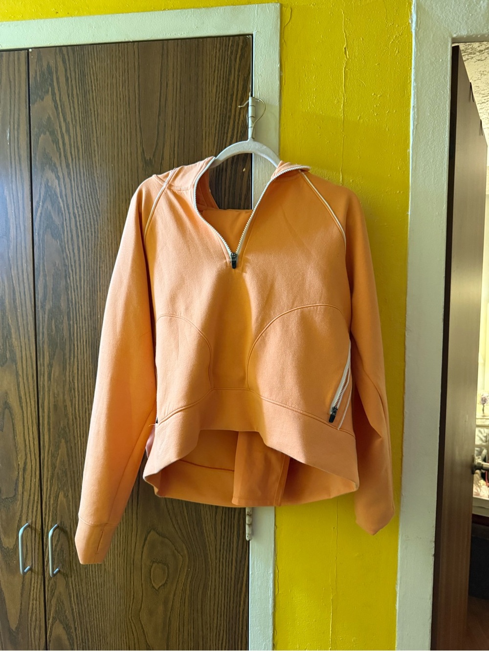 DSG Peach-Orange Half-Zip Bomber Jacket